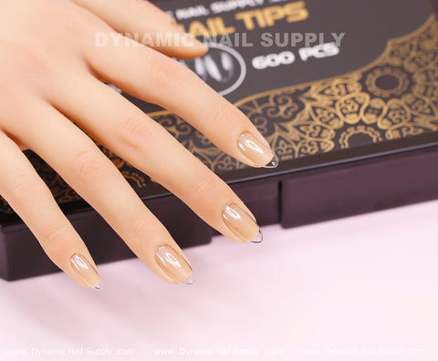 [Almond S] Full Cover Tips - Soft Gel X tips - 600 pcs - Short Length - 10 sizes