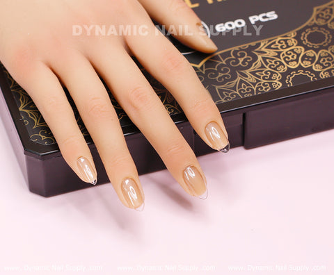 [Almond S] Full Cover Tips - Soft Gel X tips - 600 pcs - Short Length - 10 sizes