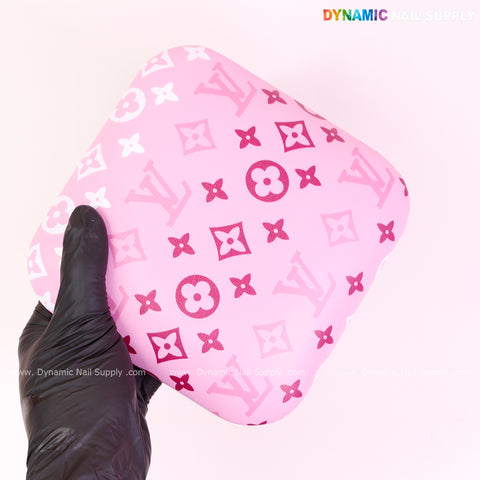 (White Pink LV 3 lines) Elbow Rest Pillow for Nail Tech : Soft Pu Leather, Supportive, Built for Long Hours Usage