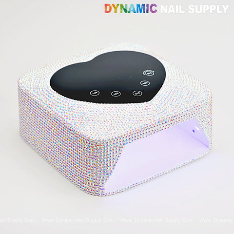 [AB Big Rhinestone] 72W cordless UV/LED nail lamp with heart display, auto sensor, and 5 timer settings.