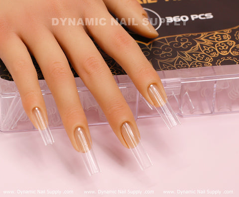 [Square XXL] Full Cover Tips - Soft Gel X tips - 360 pcs - 2XL Extra Long- 11 sizes