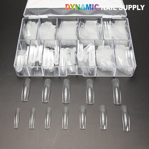 Curved Down Full Cover Soft Gel Tips Box - 420 pcs 12 sizes