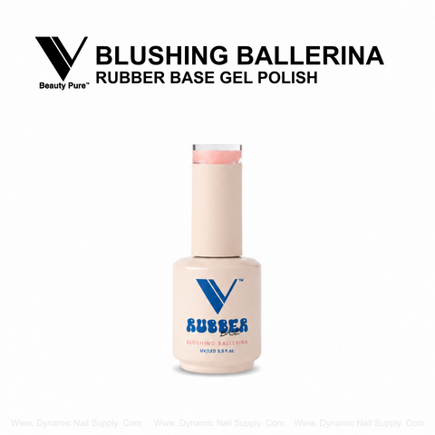 V Beauty Pure Blushing Ballerina Rubber Base Gel Polish: a pale ballet pink strengthening base for nails.