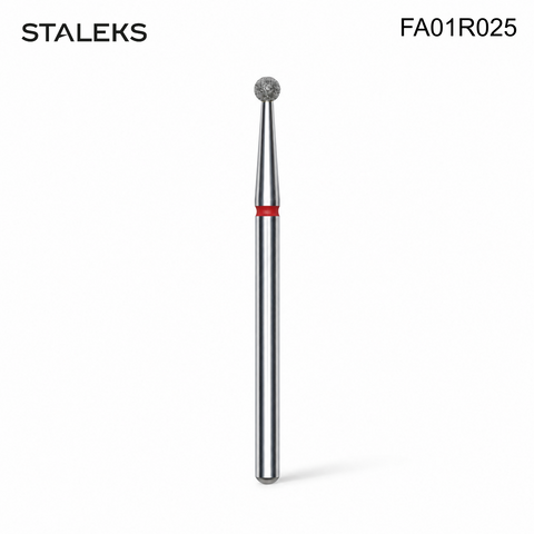FA01R025 Staleks Diamond nail drill bit ball red EXPERT head diameter 2,5 mm