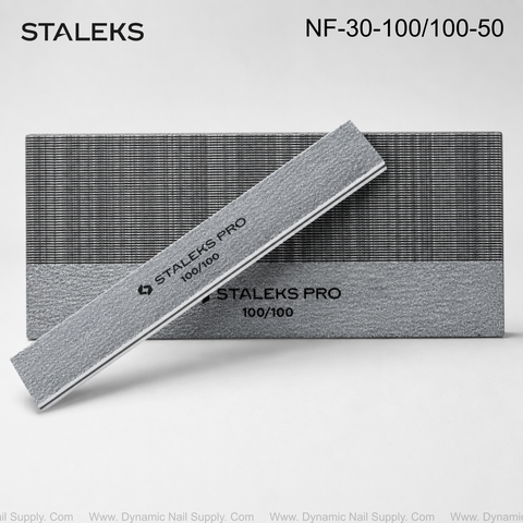 NF-30-100/100-50 Staleks STALEKS Straight wide mineral nail file 100/100 grit (50 pcs)