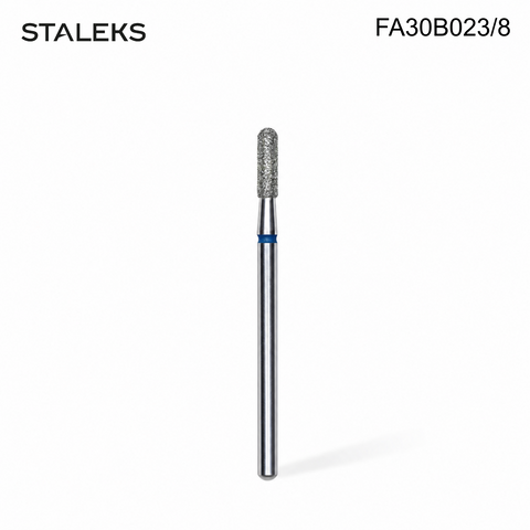 FA30B023/8 Staleks Diamond nail drill bit rounded cylinder blue EXPERT head diameter 2,3 mm / working part 8 mm