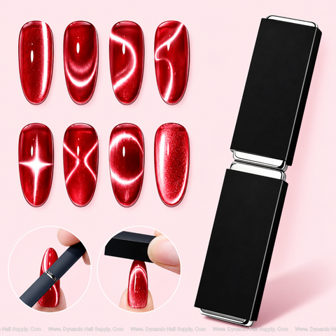 2 pcs Rectangular Cat Eye Magnet Set, Strong Magnetic Stripe for Cat Eye Gel Nail Polish