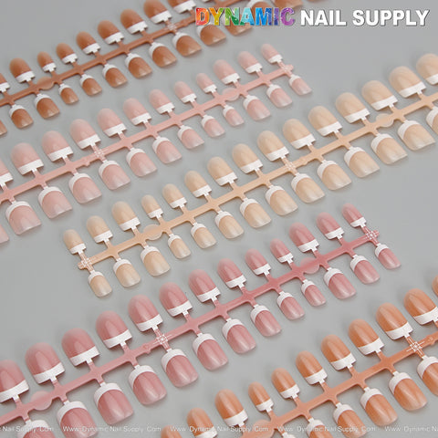 Professional Press On French Tips Full Cover Nail Tip Box - 5 Nude Shades for All Skin Tone