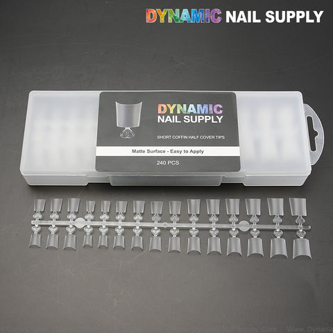 Short Coffin - Prebuff Soft Gel Tips Half Cover - 240pcs