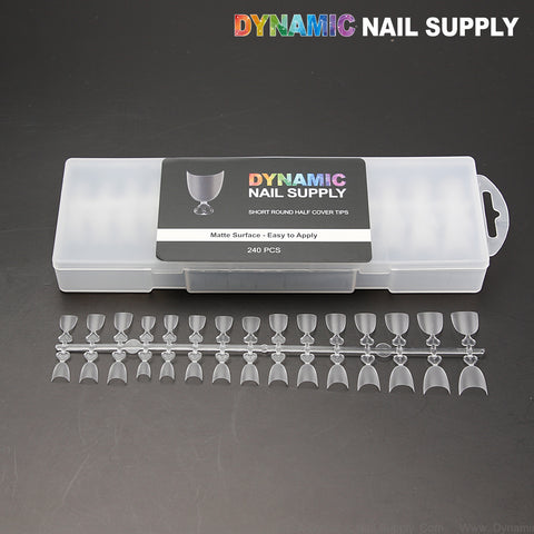 Short Round - Prebuff Soft Gel Tips Half Cover - 240pcs