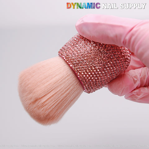 Pink Rhinestone Small Dust Brush for Cleaning Up - Cleaning Tool For Acrylic and Gel Nails