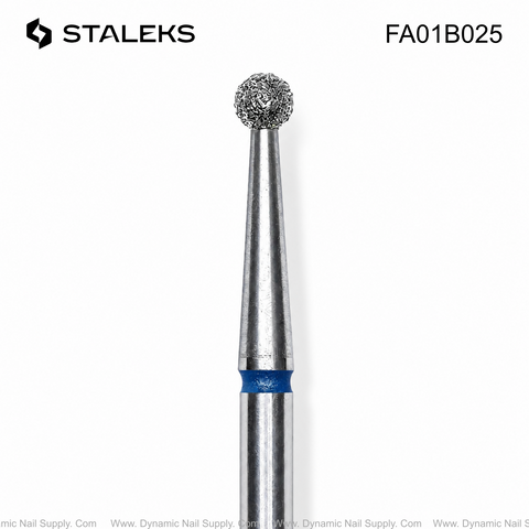 FA01B025 [BLUE] Staleks Diamond nail drill bit ball EXPERT head diameter 2,5 mm