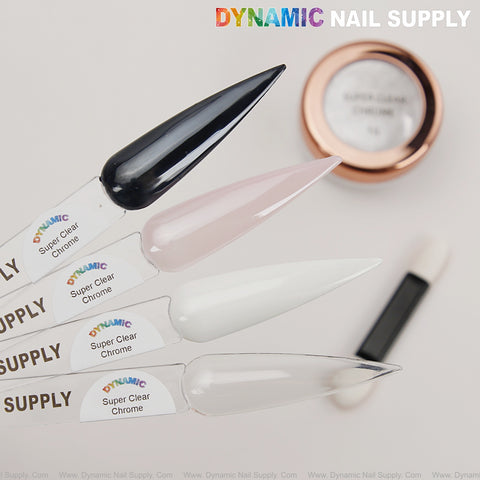 Super Clear Ultra Transparent Chrome Powder for Clean Nails, Gllazed Donut Nails