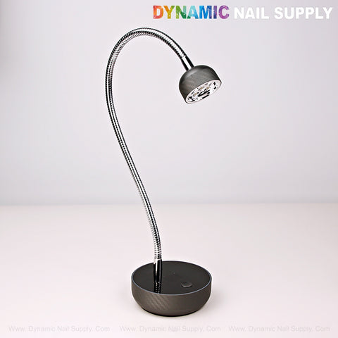 Long Goose Neck Flash Cure Cordless UV LED Lamp with hands-free sensor on display, DYNAMIC NAIL SUPPLY above.