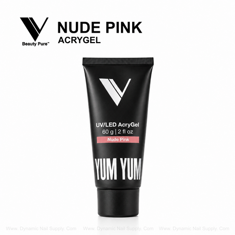 Nude Pink - V Beauty Pure AcryGel, 60g tube for flawless nude pink nails and easy enhancements.