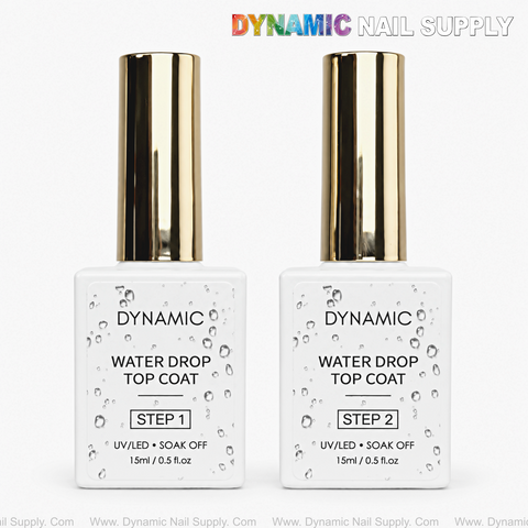2-step Water Drop Top Coat Set (Set of 2) - 3D Water Rain Droplet Effects for Nail Art
