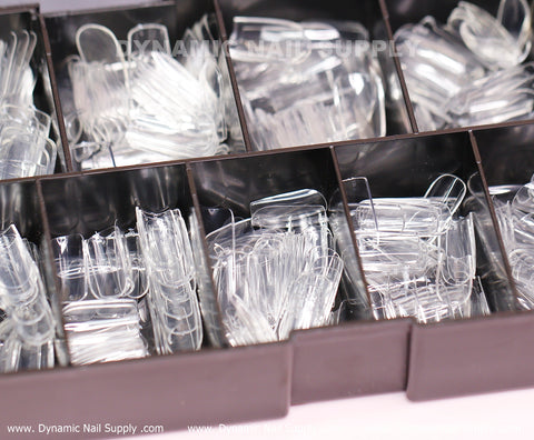 [Square S] Full Cover Tips - Soft Gel X tips - 600 pcs - Short Length- 11 sizes