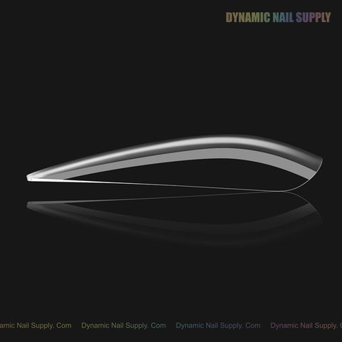 A Sculpted Stiletto XL Full Cover Soft-Gel Nail Tip (Black Box) is shown on black with Dynamic Nail Supply above.