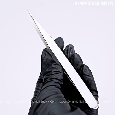 Eyelash Tweezer Pointed Tip Stainless Steel Precision Straight Tip for Isolation and Individual Lashes, Silver