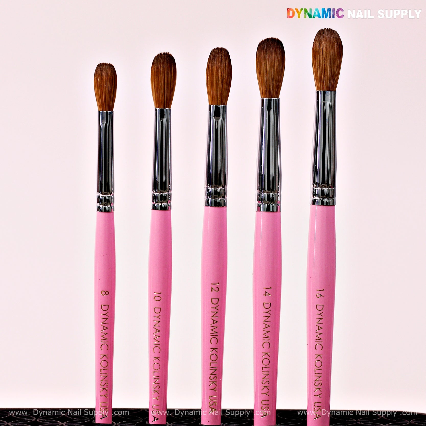 Dynamic 100% Pure Kolinsky Hair Brush (Pink handle - Crimped or