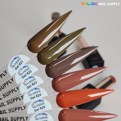 Dynamic No-HEMA Gel Polish - Color 821 to 830