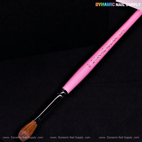 Dynamic 100% Pure Kolinsky Hair Brush (Pink handle - Crimped or Not) for Nails Acrylic Application