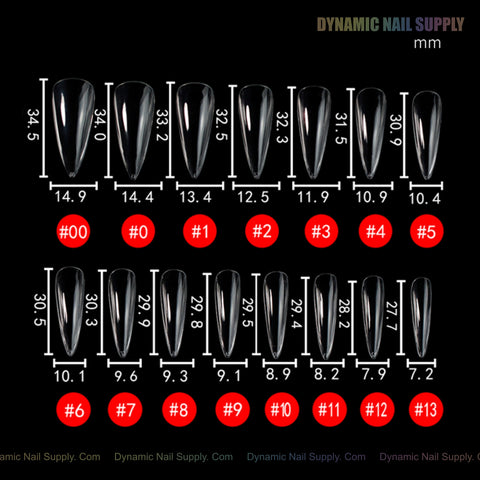 Sculpted Stiletto (Long) Full Cover Soft-Gel Nail Tips (Black Box)