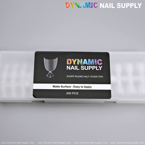 Short Round - Prebuff Soft Gel Tips Half Cover - 240pcs