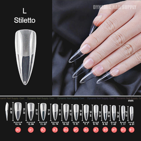 [Stiletto L] Full Cover Soft-Gel Nail Tips - 600 pcs