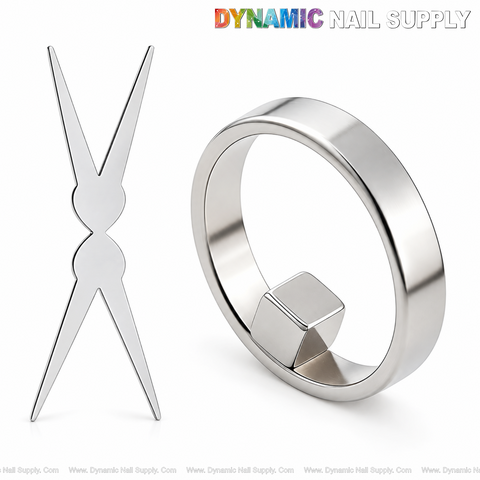 Scissor Metal Hollow Circular Cat Eye Nail Magnet - Ring and French Nail Cat Eye Design Strong Magnetic DIY Art Tool