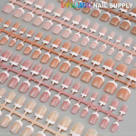 Professional Press On French Tips Full Cover Nail Tip Box - 5 Nude Shades for All Skin Tone