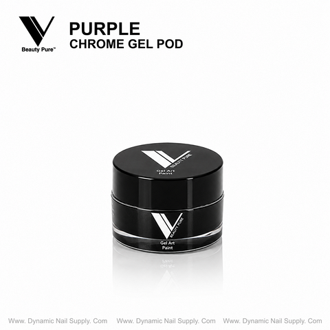 Purple - V Beauty Pure Chrome Gel Pod delivers metallic purple gel for stunning chrome nail art by Dynamic Nail Supply.