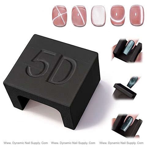 Create pink and black 5D cat eye nails using the Black Cat Eye Nail Magnet U-Shape for cool salon-quality effects.