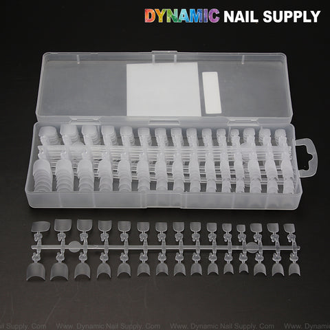 Short Square Round Edge - Prebuff Soft Gel Tips Half Cover Nail Tip Box