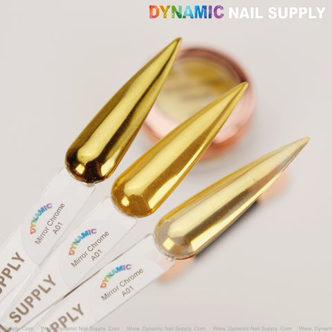 Mirror Nail Chrome Powder A01 - Gold High Pigmented Reflective Shiny Fine Powder