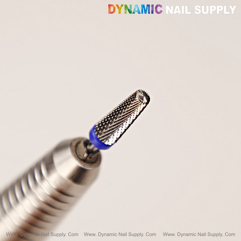 Close-up of Dynamic Nail Supplys 5-in-1 Safety Medium Thin Drill Bit (Silver), best seller for cuticle sealing.