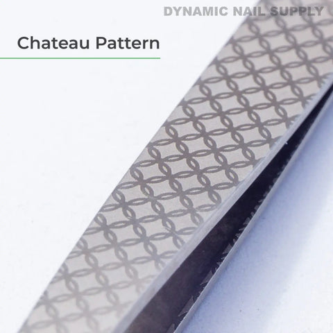 Pair the Chateau Pattern metal nail file with the N426C Slanted Tip Stainless Steel Tweezer for precise brow shaping.