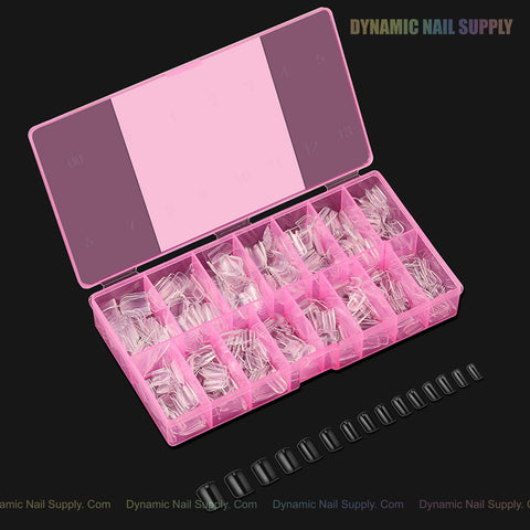 Natural Square XS Full Cover Soft-Gel Nail Tips (Pink Box)