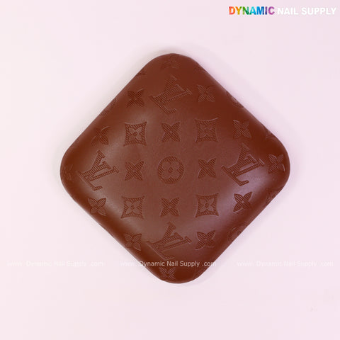 (Chocolate LV Engraved - Stripes Line logo) Elbow Pillow Pad for Nail Tech : Soft Pu Leather, Supportive, Built for Long Hours Usage