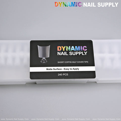 Short Coffin - Prebuff Soft Gel Tips Half Cover - 240pcs