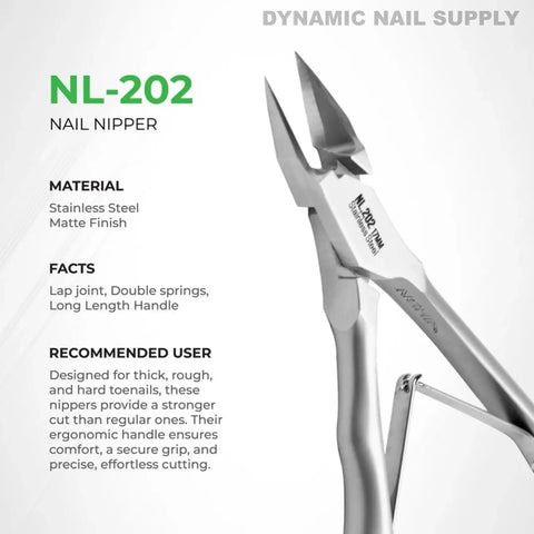 NL.202 17MM professional nail nipper, medical grade stainless steel; sharp, angled blades for ingrown nail care.