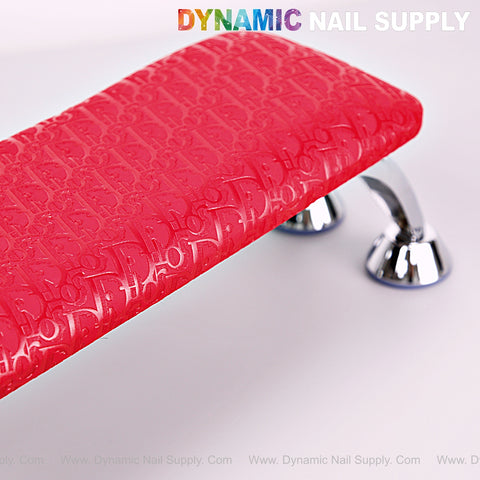 [R-M001] Red Di0r Pattern Handrest Armrest—ideal for mani/pedi services. Reposabrazos Para Manicura salon.