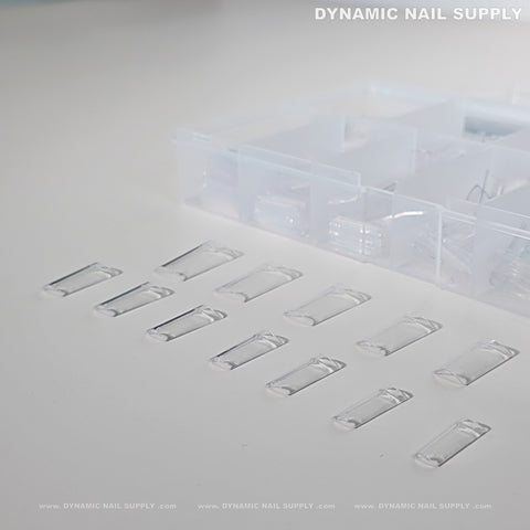 Medium Square Nail Tips (Not C-Curve) - Medium Size Long Straight Shape