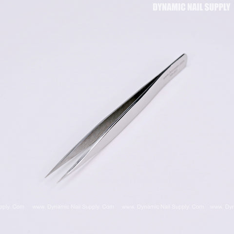 Eyelash Tweezer Pointed Tip Stainless Steel Precision Straight Tip for Isolation and Individual Lashes, Silver