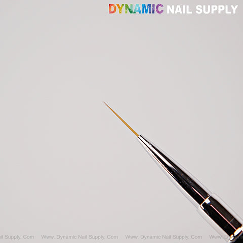 A Silver Pink Builder Gel Hard Gel Dual Head Brush with oval and 15mm liner tip is shown on white; “DYNAMIC NAIL SUPPLY” above.