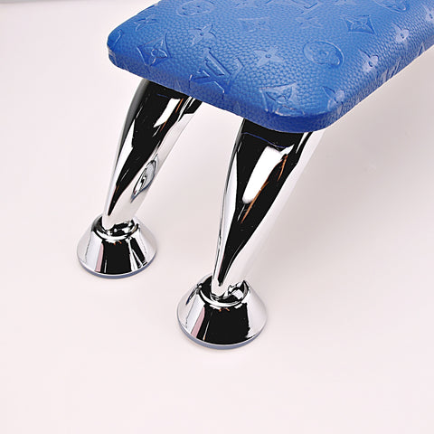 Blue LV Engraved Leather Handrest Armrest for Pedicure and Manicure service (Reposabrazos Para Manicura salon)