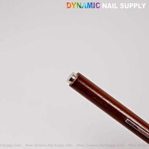 A Multi-Functional Dual Head Wooden Handle Cat Eye Nail Magnet Pen is shown against a plain white background.
