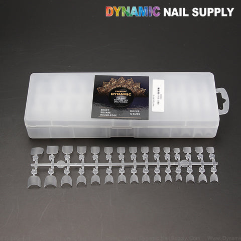 Short Square Round Edge - Prebuff Soft Gel Tips Half Cover Nail Tip Box