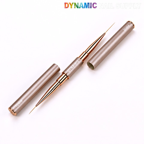 DYNAMIC Nail Art Dual Head Multi-use Metallic Color Brush - Liner, Builder, Ombre, 3D, Detail Brush