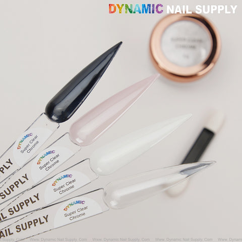 Super Clear Ultra Transparent Chrome Powder for Clean Nails, Gllazed Donut Nails